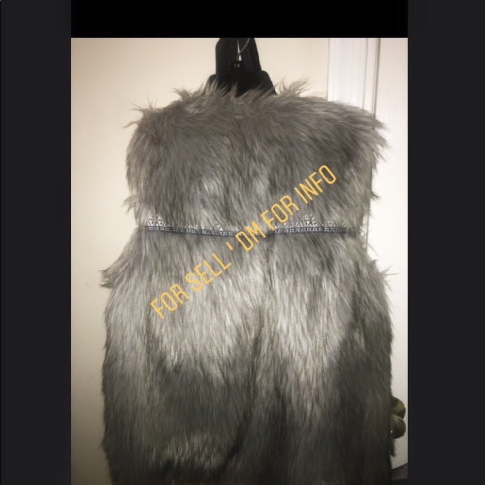 Gray fur with blackStrip Vest